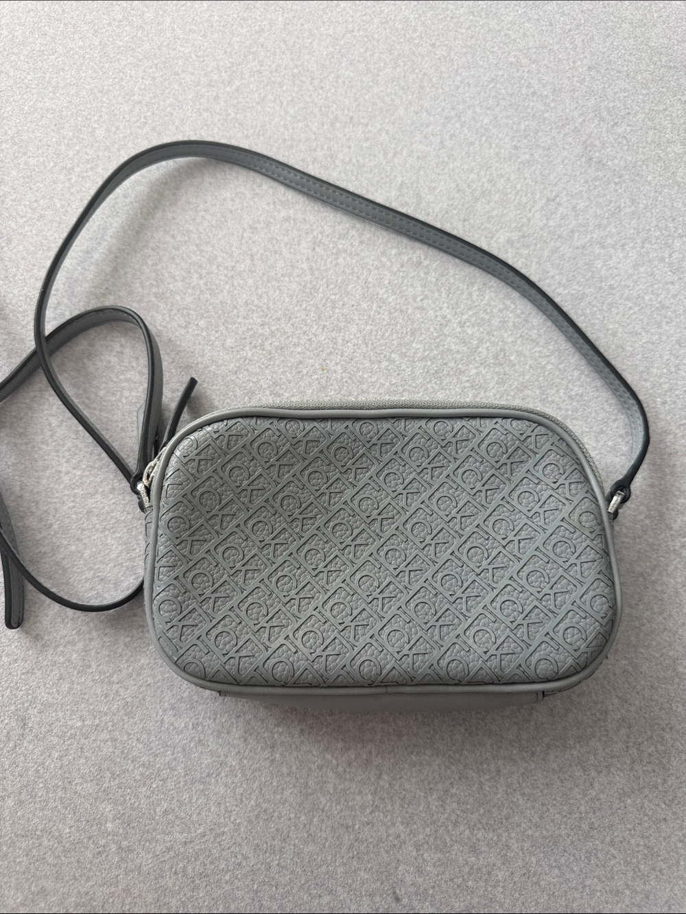Calvin Klein Gray Embossed Crossbody Bag